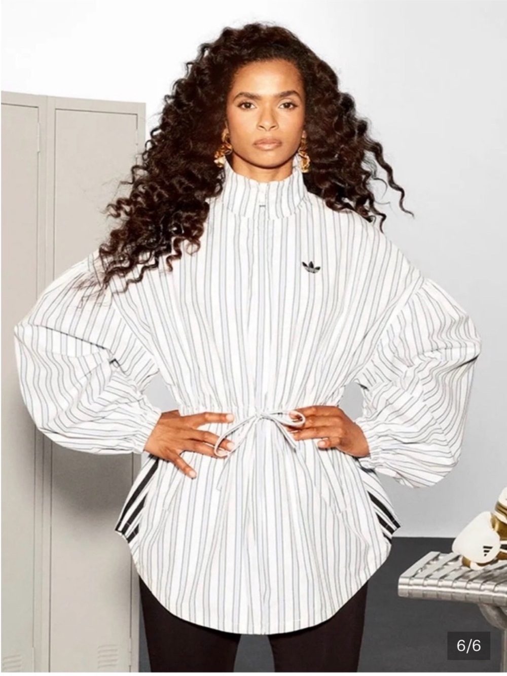 NEW Adidas Originals x ASOS White Navy Pinstripes Jacket - Picture 5 of 5
